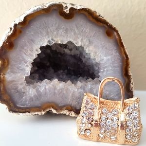 Gold tone mini handbag